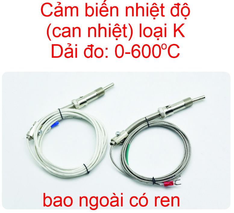 Cảm biến đo nhiệt độ K, can nhiệt loại K WRNT-01 dây dài 2m 3m 5m