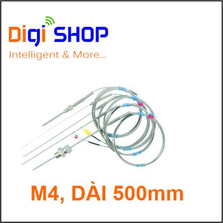 Cảm biến nhiệt K đầu dò M4 dài 500mm chất liệu Inox, dải đo đến 1200 độ C