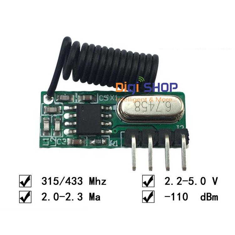 Mạch thu RF 433mHz-315Hz  chưa giải mã